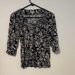 Joie Black and Cream ‘Floral’ oh so soft shirt